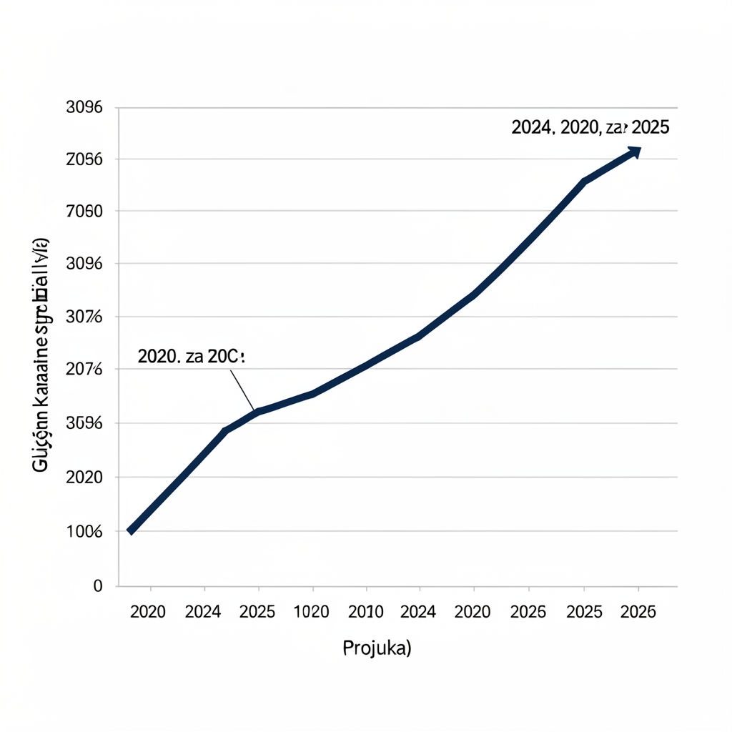 Grafikon kretanja ključne kamatne stope ECB-a od 2020. do 2024. godine s projekcijama za 2025., tamnoplava linija na bijeloj pozadini s naznačenim ključnim datumima odluka